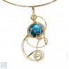 Collier fantaisie bleu clair, bijou fait main en France