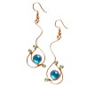 Bijou artisanal-boucles d'oreilles uniques, or et bleu