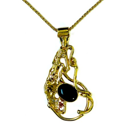 Pendentif baroque doré, bijou original et délicat