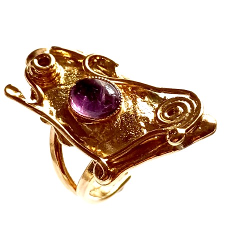 Bijou fantaisie de créateur-bague avec améthyste.