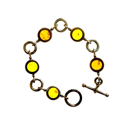 Bracelet ambre et argent.