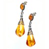 Boucles d'oreilles en ambre et argent 925