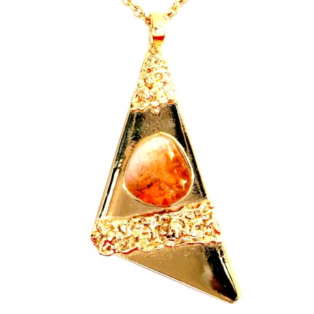 Pendentif avec citrine, bijou fait main