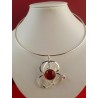Collier avec pierre rouge rubis-bijou fait main