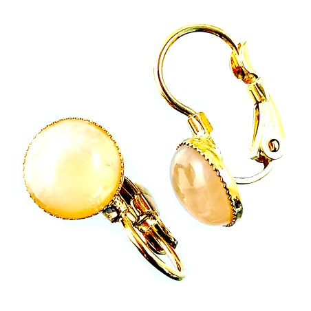 Boucles d'oreilles avec quartz rose.