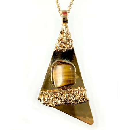 Bijou artisanal avec la pierre fine : l'oeil de tigre.