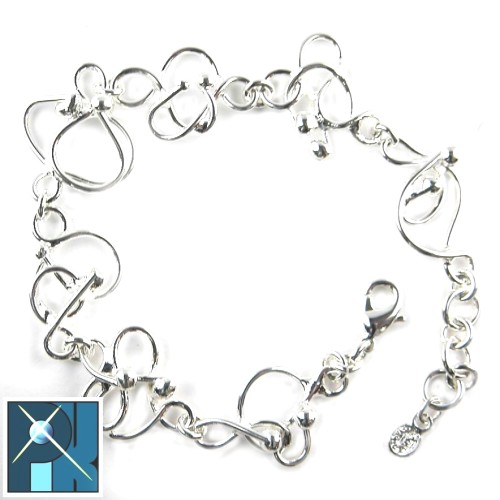 Bracelet argent en fil rond. Bijou artisanal fait main.