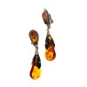Bijoux en ambre : boucles d'oreilles à clips.