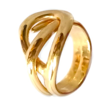 Bague en fil plaqué or, bijou de créateur