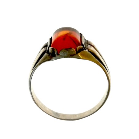 Bijoux artisanaux : bague classique avec ambre