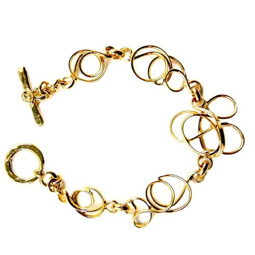 Bracelet fantaisie doré. Bijou fabriqué par Atelier PIK