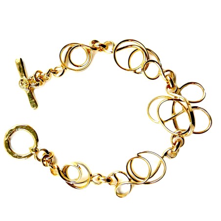 Bracelet fantaisie doré. Bijou fabriqué par Atelier PIK