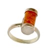 Bague argent avec ambre cognac