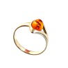 Bague argent avec ambre de couleur cognac.
