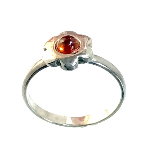 Bague argent avec ambre