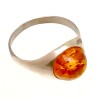 Bague argent avec ambre véritable.