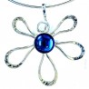 Collier fleur argent, bijou fait main