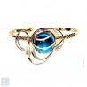 Bracelet or et bleu clair. Bijou fait main en France.