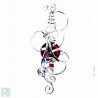 Broche fantaisie argent et rubis.