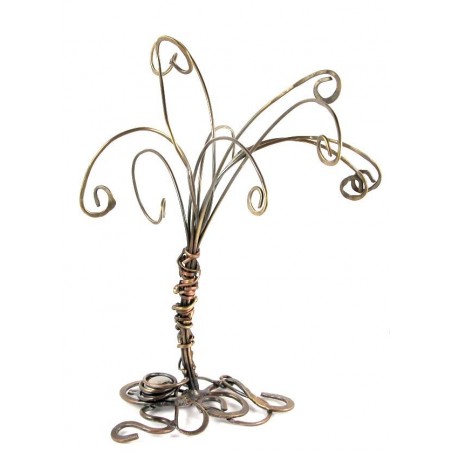 Arbre à bijoux fabriqué en laiton, pièce unique