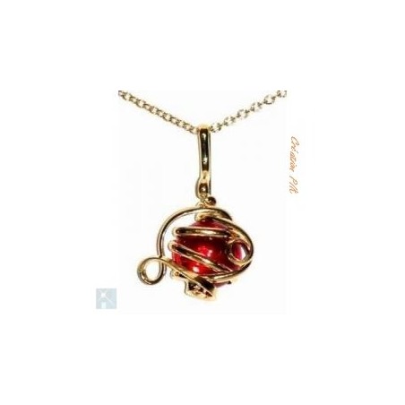 Petit pendentif déco rouge rubis.