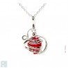 Pendentif argent fait main-rouge rubis.