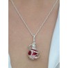 Pendentif fantaisie de petite taille rouge rubis.