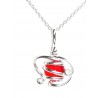 Très beau petit pendentif argent rouge rubis.