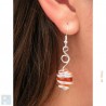 Boucles d'oreilles, création artisanale argent et orange.