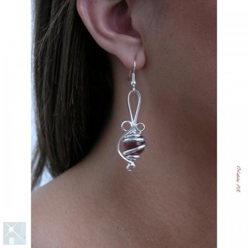 Boucles D'oreilles Créateur Clairébelle – Argent, Breloques Acidulées (neuves)