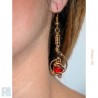 Boucles d'oreilles fantaisie en fil. 