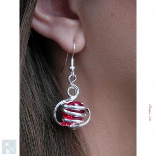 Boucles d'oreilles colorées fait main