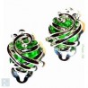 Boucles d'oreilles clips-verte.