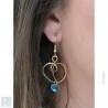 Boucles d'oreilles bleues.