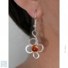 Petites fleurs en boucles d'oreilles argent