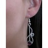 Boucles d'oreilles aériennes, argent et violet.